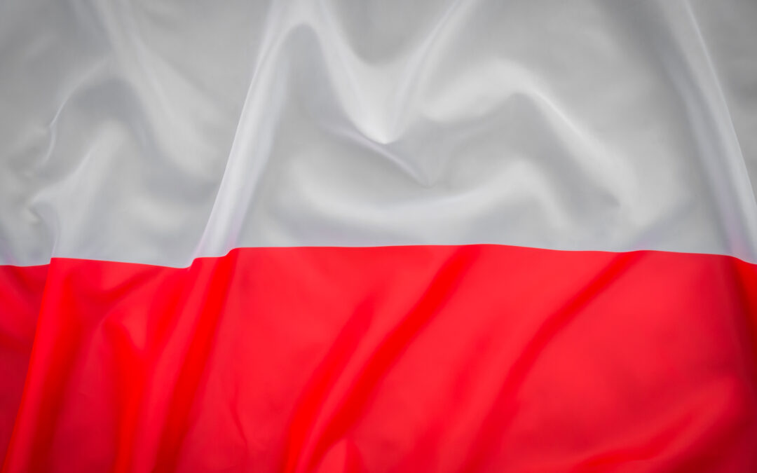 Obraz przedstawiający flagę Polski.